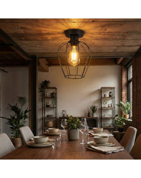 Armut 6676 P lampada da parete nera - 26 x 26 x 25 cm