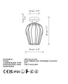 Armut 6676 P lampada da parete nera - 26 x 26 x 25 cm