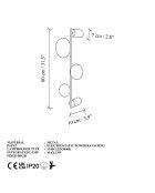 Ledos 15540 schwarze Wandleuchte - 85 x 35 x 46 cm