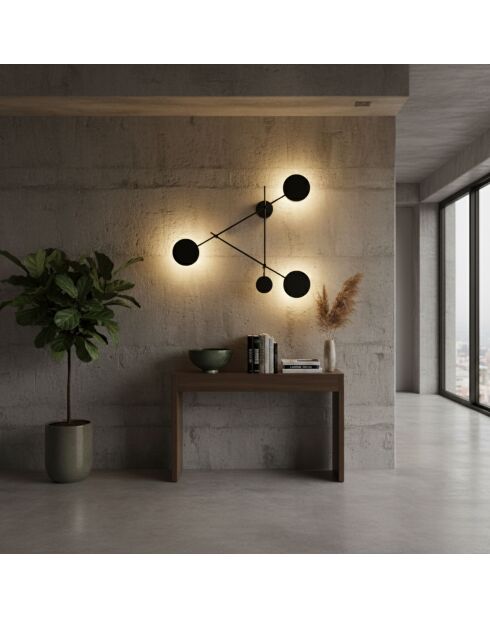 Ledos 15541 schwarze Wandleuchte - 85 x 85 x 15 cm