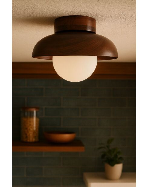 Lampada da parete Hand T noce/bianco - 34 x 47,5 x 16 cm