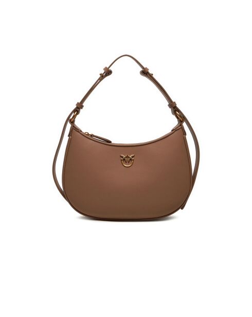 Half Moon Mini FL Vitello Seta Ginger Cookie Schultertasche, 19 x 7 x 26 cm