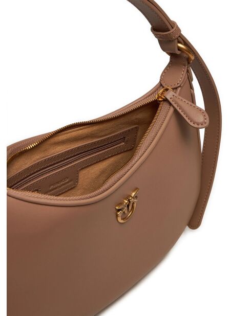 Half Moon Mini FL Vitello Seta Ginger Cookie Schultertasche, 19 x 7 x 26 cm