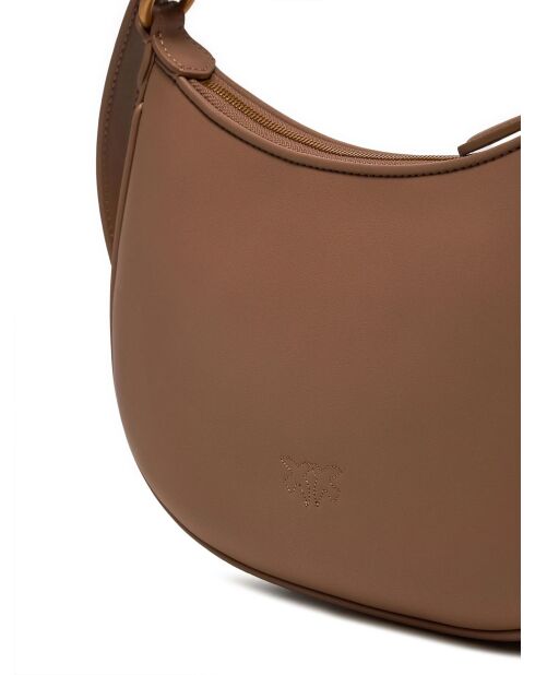 Half Moon Mini FL Vitello Seta Ginger Cookie Schultertasche, 19 x 7 x 26 cm