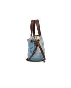 Borsa a mano Piccio celeste in misto lana - 20/41x17x7 cm