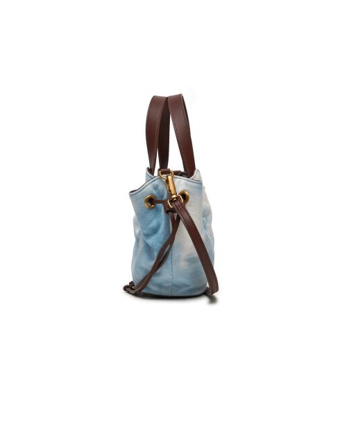 Piccio himmelblaue Handtasche aus Wollmischung - 20/41x17x7 cm