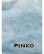 Borsa a mano Piccio celeste in misto lana - 20/41x17x7 cm