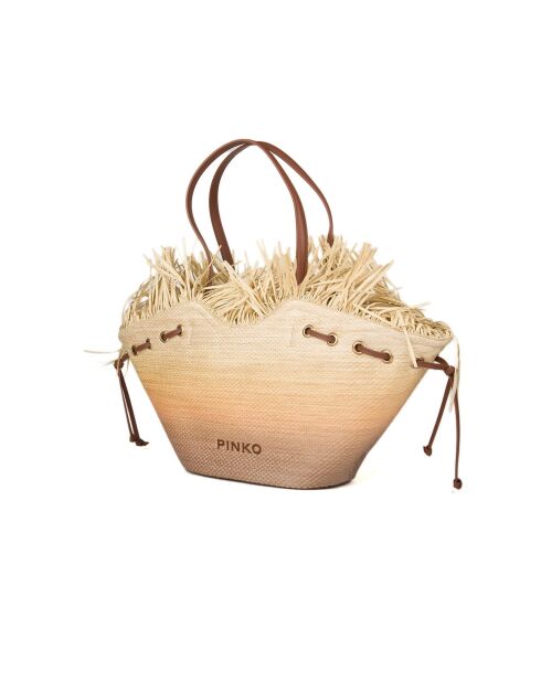 Borsa a tracolla Pagode Extra Shopper beige/marrone - 51x13x60 cm