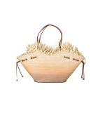 Borsa a tracolla Pagode Extra Shopper beige/marrone - 51x13x60 cm