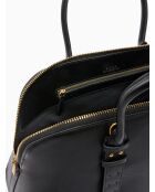 Bowlinghandtas van zacht zwart kalfsleer - 40x30x15 cm