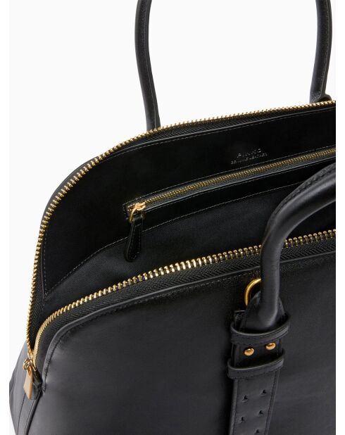 Borsa da bowling in morbida pelle di vitello nera - 40x30x15 cm