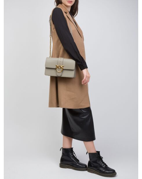 Borsa a tracolla Love One Classic Cl Vitello Seta tortora - 27x16x7 cm