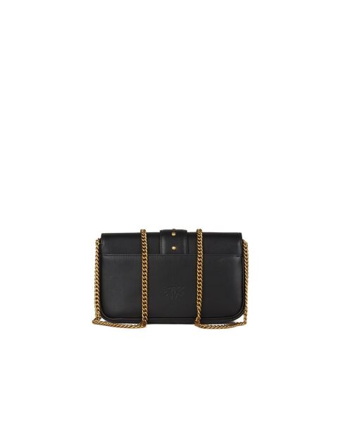 Sac bandoulière en Soie de veau Love One Pocket C noir - 20x12x3,5 cm