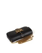 Sac bandoulière en Soie de veau Love One Pocket C noir - 20x12x3,5 cm