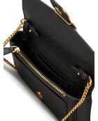 Sac bandoulière en Soie de veau Love One Pocket C noir - 20x12x3,5 cm