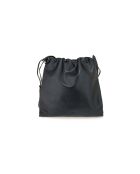 Borsa a tracolla in vitello nera extra morbida e casual - 43x43x2 cm