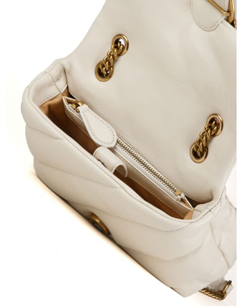 Sac bandoulière Love Puff Mini Cl Mouton Nappa blanc - 21x15x9 cm