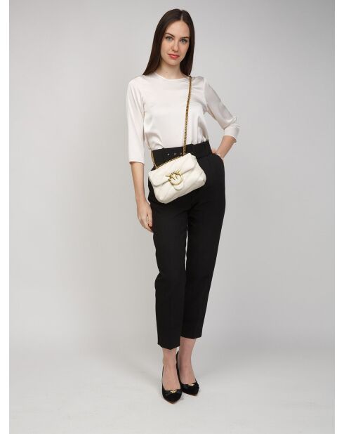 Sac bandoulière Love Puff Mini Cl Mouton Nappa blanc - 21x15x9 cm