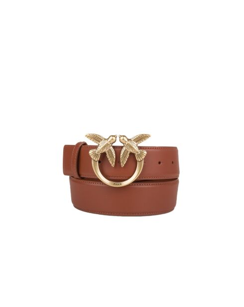 Ceinture Love Berry H4.Low Vitello Seta Terre d'ombre brûlée