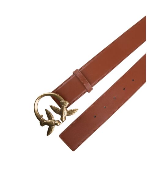 Ceinture Love Berry H4.Low Vitello Seta Terre d'ombre brûlée