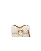 Borsa a tracolla J'adore les mini sheep DC Nappa con motivo a spina di pesce bianco - 21x14x6 cm