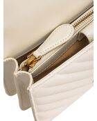 Borsa a tracolla J'adore les mini sheep DC Nappa con motivo a spina di pesce bianco - 21x14x6 cm