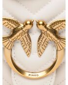 Borsa a tracolla J'adore les mini sheep DC Nappa con motivo a spina di pesce bianco - 21x14x6 cm