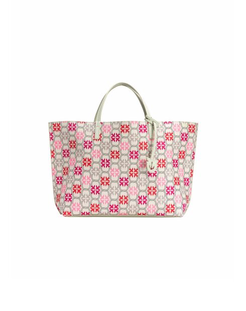 Borsa a tracolla Piccio in misto lana bianca/fucsia/rossa con maniche - 30x36x13 cm