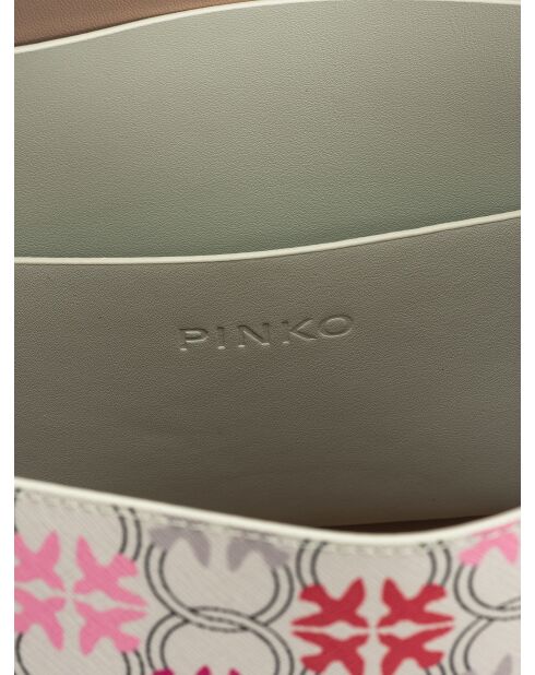 Borsa a tracolla Piccio in misto lana bianca/fucsia/rossa con maniche - 30x36x13 cm