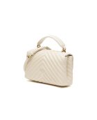 J'adore Lady Puff Mini Cl Mouton Nappa Chevron Henkeltasche, 22 x 15 x 7,5 cm, Weiß