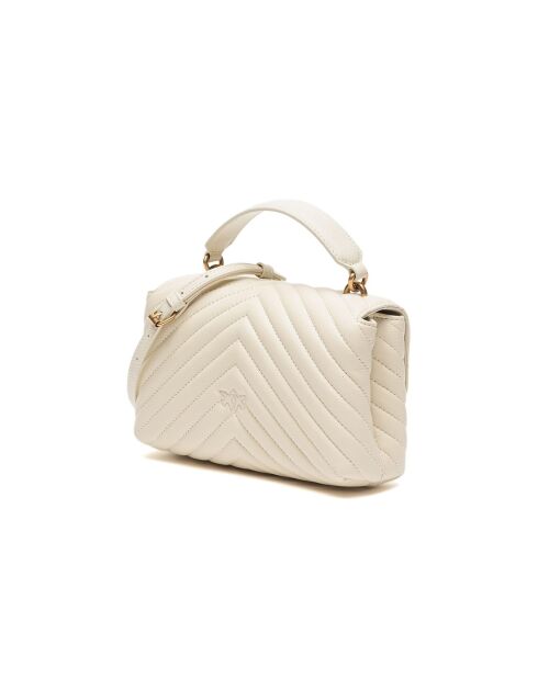 J'adore Lady Puff Mini Cl Mouton Nappa Chevron Henkeltasche, 22 x 15 x 7,5 cm, Weiß