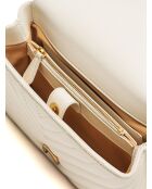 J'adore Lady Puff Mini Cl Mouton Nappa Chevron Henkeltasche, 22 x 15 x 7,5 cm, Weiß