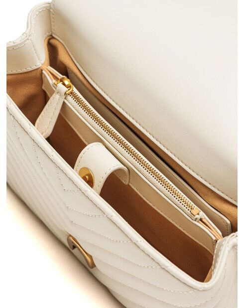 J'adore Lady Puff Mini Cl Mouton Nappa Chevron Henkeltasche, 22 x 15 x 7,5 cm, Weiß