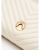 J'adore Lady Puff Mini Cl Mouton Nappa Chevron Henkeltasche, 22 x 15 x 7,5 cm, Weiß