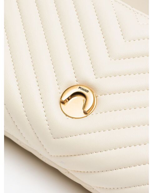 J'adore Lady Puff Mini Cl Mouton Nappa Chevron Henkeltasche, 22 x 15 x 7,5 cm, Weiß