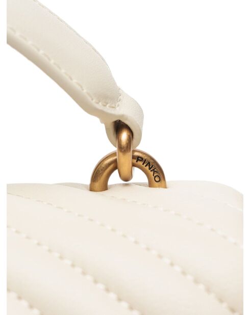 J'adore Lady Puff Mini Cl Mouton Nappa Chevron Henkeltasche, 22 x 15 x 7,5 cm, Weiß