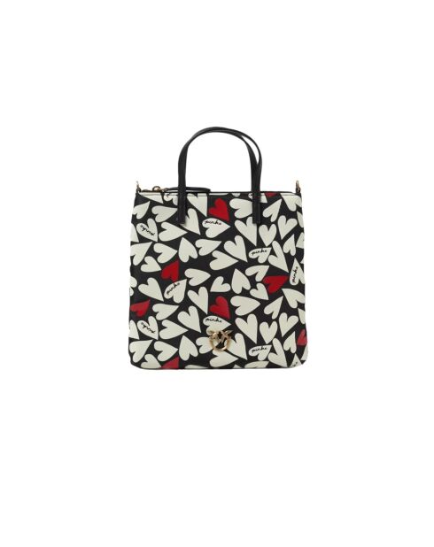 Borsa Love Berry H3 Vit.Seta nero/rosso/bianco - 22x22 cm