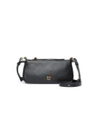 Sac bandoulière baguette demi-lune Mini veau tendre noir - 24x11,5x5,5 cm