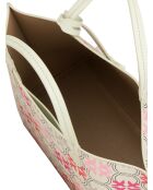 Carrie Shopper Classic Große Tragetasche Weiß/Fuchsia/Rot — 20x11x26 cm