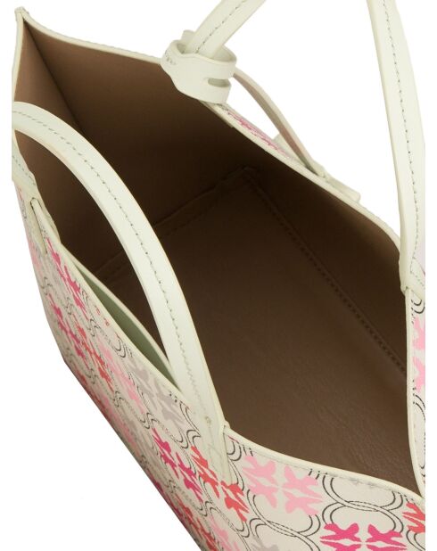 Carrie Shopper Classic Große Tragetasche Weiß/Fuchsia/Rot — 20x11x26 cm