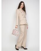 Carrie Shopper Classic Große Tragetasche Weiß/Fuchsia/Rot — 20x11x26 cm