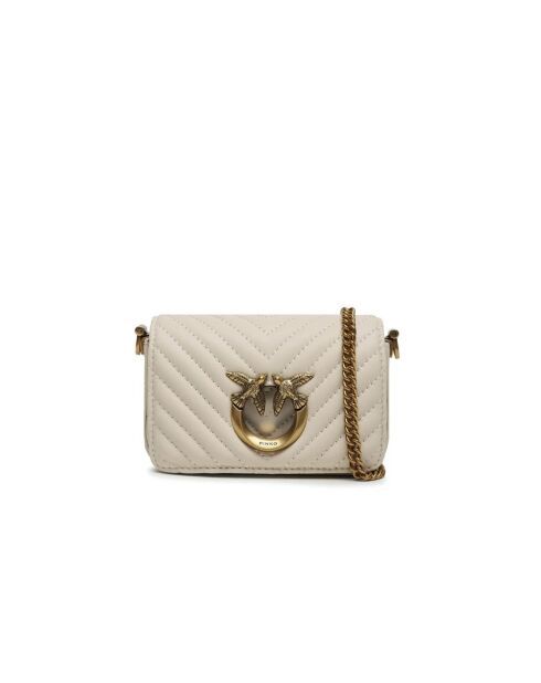 Love Mini Schultertasche Simply 6 Cl Vitello Seta weiß - 13x8x4,5 cm