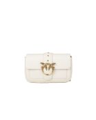 Borsa a tracolla Love One Pocket C in pelle di vitello bianca e seta - 20x12x3,5 cm