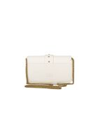 Borsa a tracolla Love One Pocket C in pelle di vitello bianca e seta - 20x12x3,5 cm