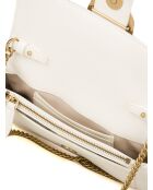 Borsa a tracolla Love One Pocket C in pelle di vitello bianca e seta - 20x12x3,5 cm