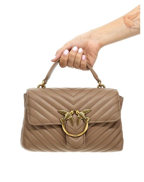 J'adore Lady Puff Mini Cl Mouton Nappa Chevron Henkeltasche, 23 x 15 x 7 cm, Beige
