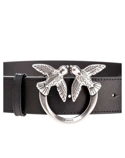 Ceinture en cuir Baie d'amour noire