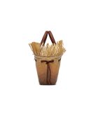Rafia Small Shopper Pagode Bratpfanne, Strandtasche, 33 x 10 x 45 cm, beige/braun