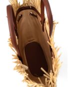 Rafia Small Shopper Pagode Bratpfanne, Strandtasche, 33 x 10 x 45 cm, beige/braun