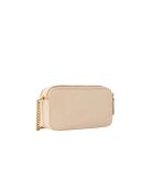 Sac bandoulière Étui pour appareil photo Carrie Mini en cuir grainé beige grigio - 18x10x6 cm